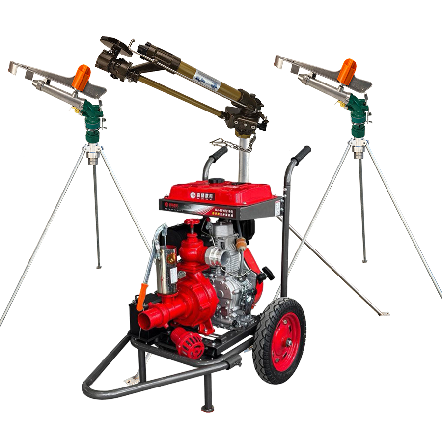 河东一体式灌溉机组 全套喷枪水带配齐 抗旱浇地神器